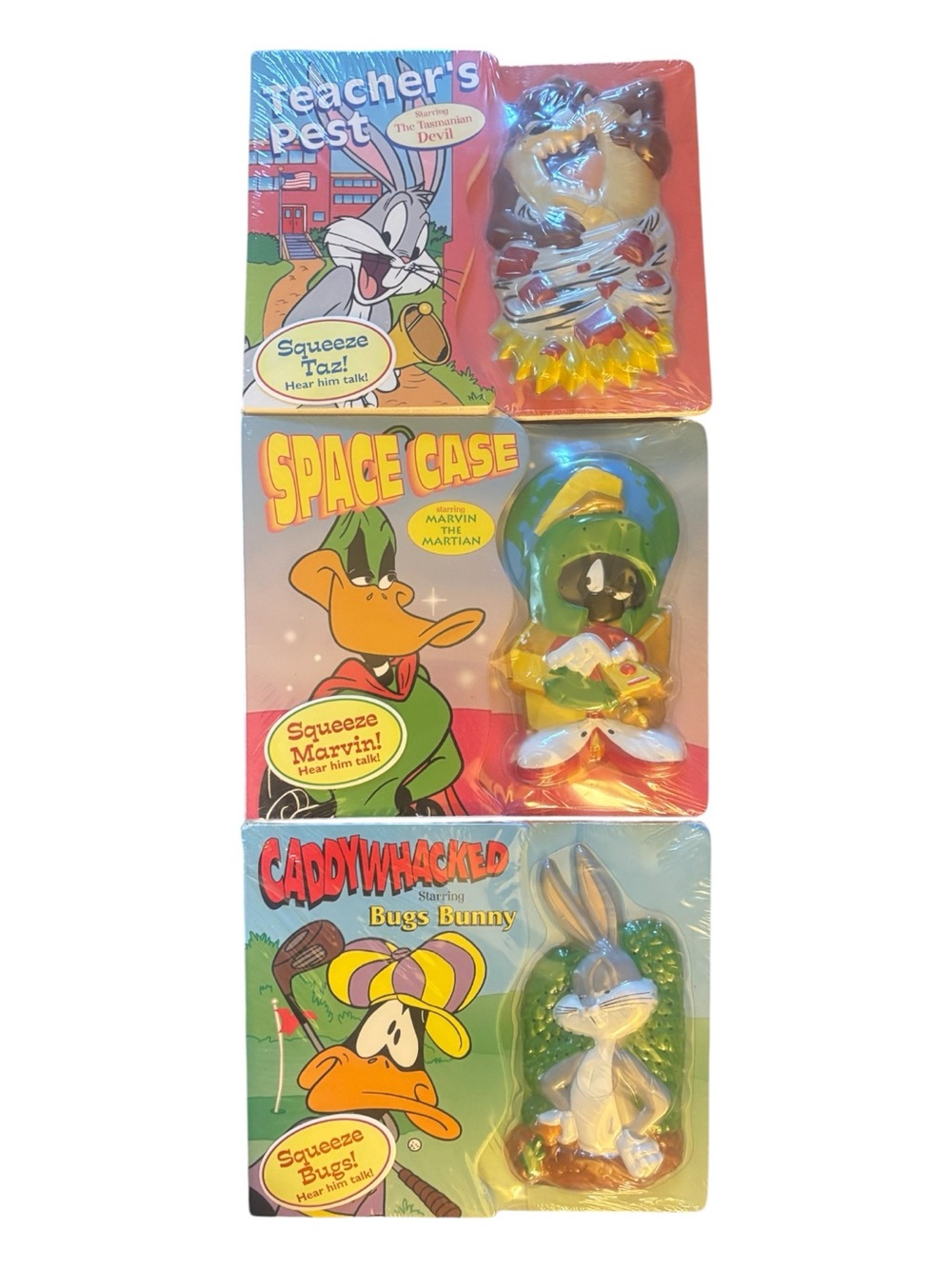 Looney Tunes Set of 3 Vintage play a sound books with Bugs, Taz & Marvin